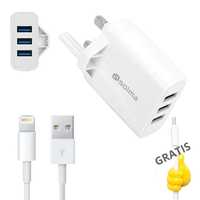 Ładowarka 3x usb 5 V do telefonów tabletów Iphone Android kabel apple