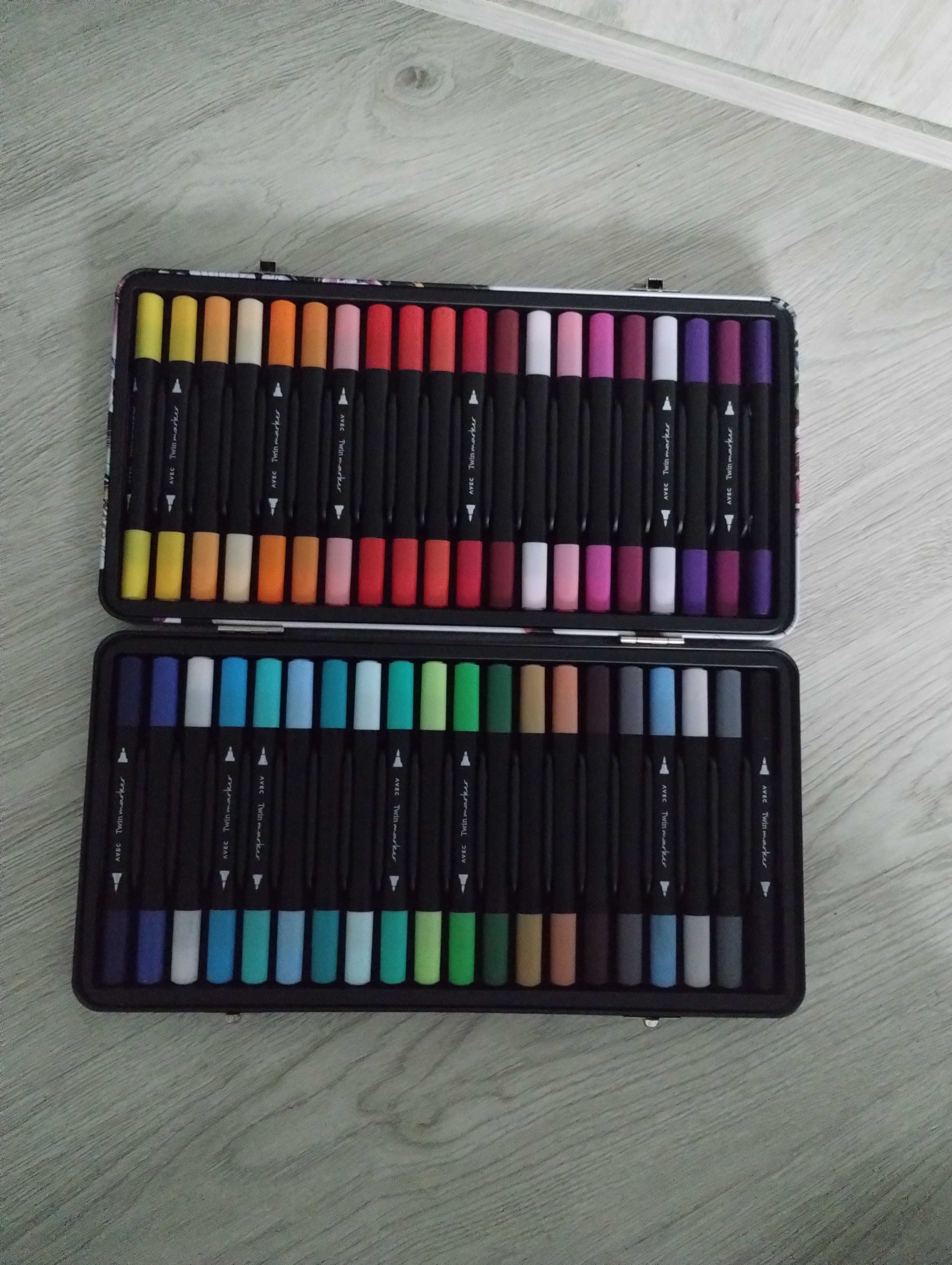 markery, flamastry, pisaki TwinMarker podwójne 40szt alkoholowe Nowe