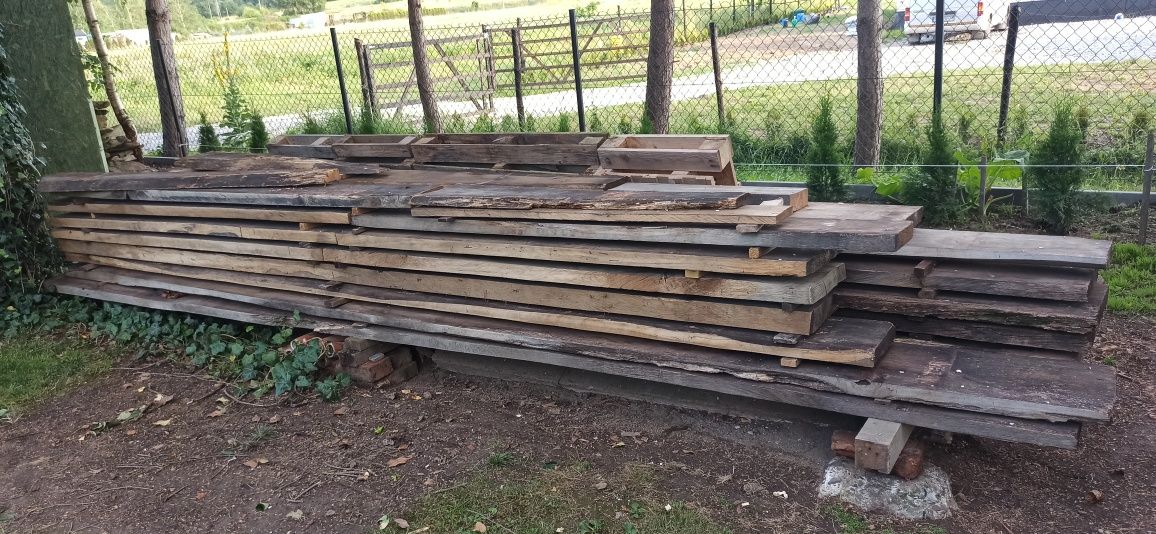 Okazja, cena za całość ! Deski dębowe – sezonowane ok 2 kubi