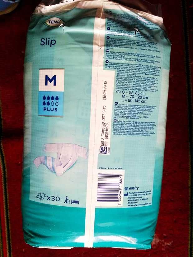 Подгузники Підгузки TENA  Slip Plus Medium НОВІ 30 шт. 6 крапель