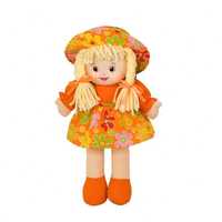 Lalka szmaciana do ubierania w kwiecistym kapeluszu pomarańcz 30cm