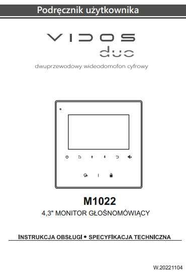 VIDOS DUO M1022W-2 Monitor wideodomofon Domofon