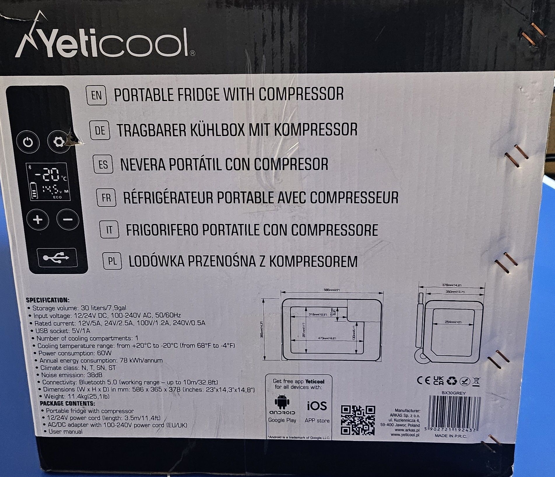Lodówka Yeticool BX30 szara