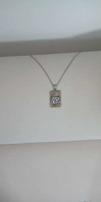 srebrny łańcuszek  z przywieszką - Okazja