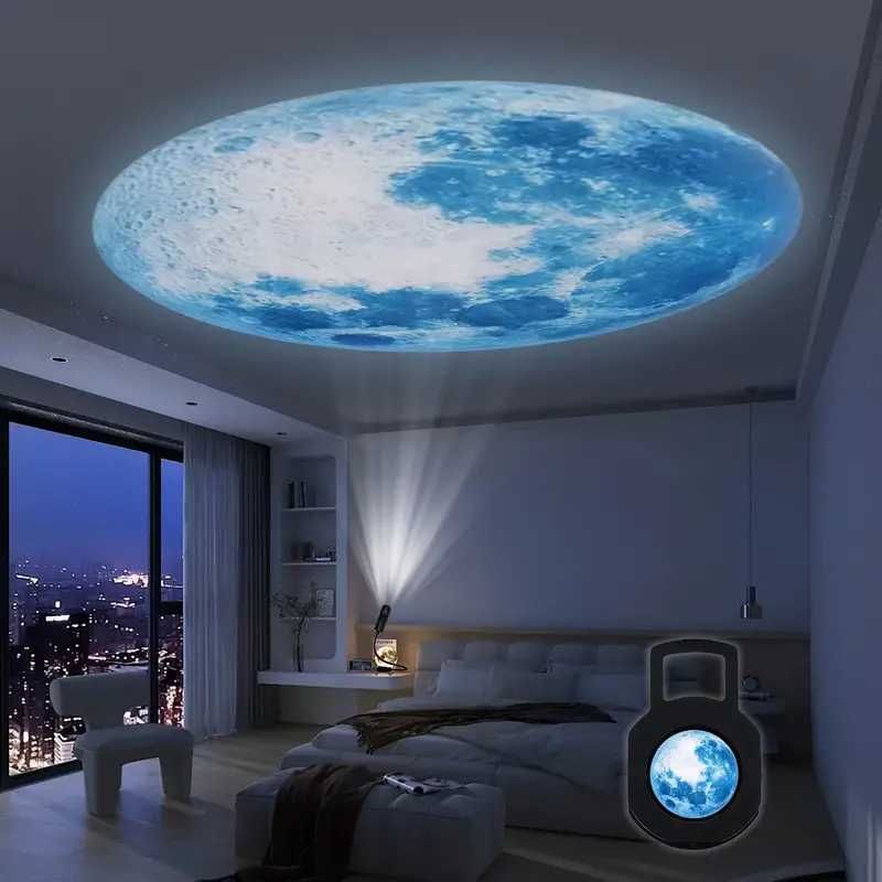Projector globo lua teto decoração quarto casa crianças USB NOVO