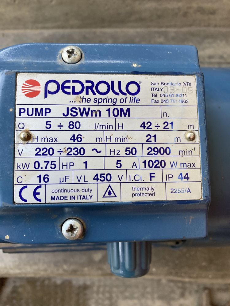 Електромотор насоса педролло 10м оригінал