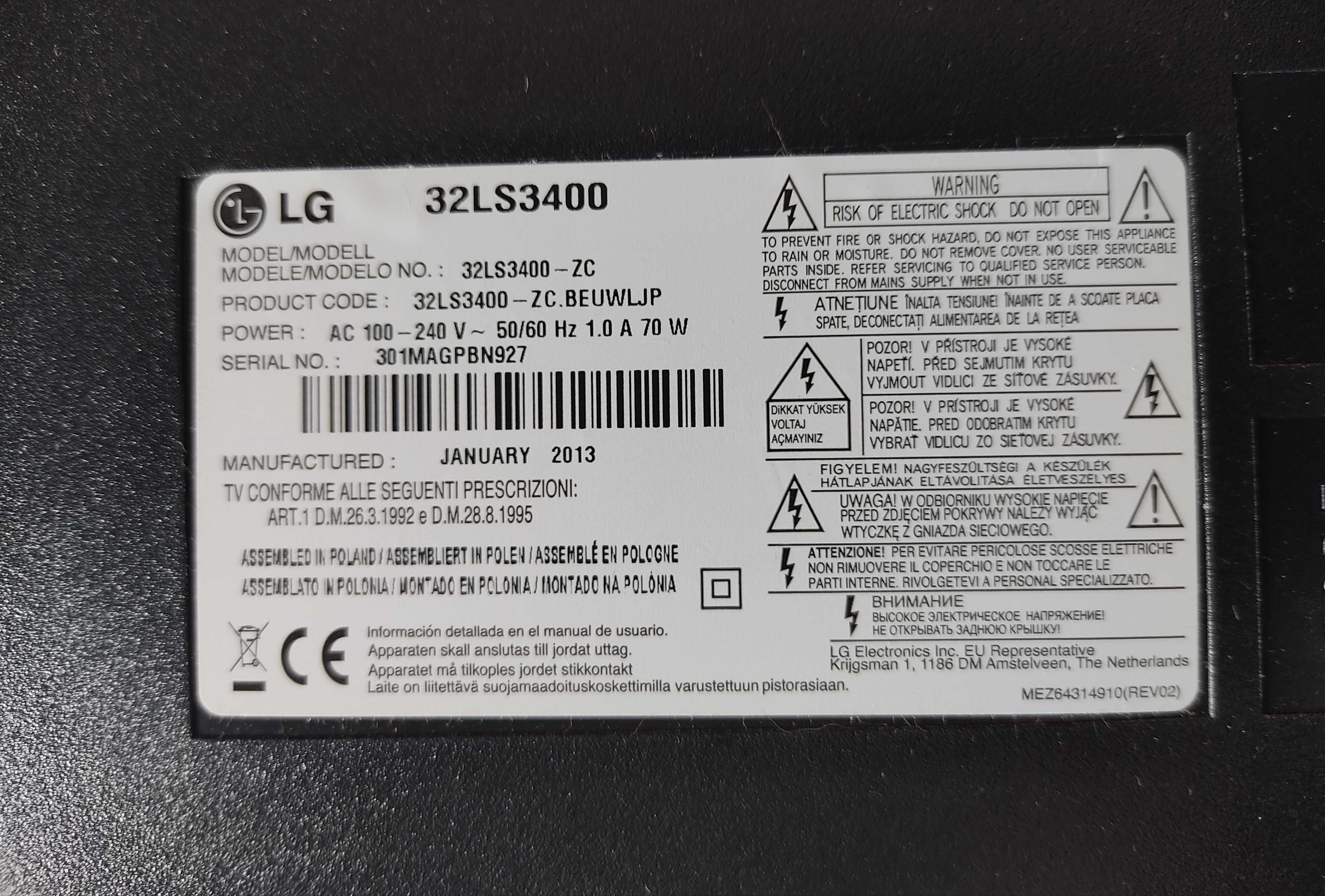 Tv LG para peças