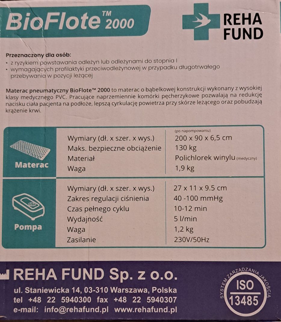 Materac pneumatyczny BioFlote2000