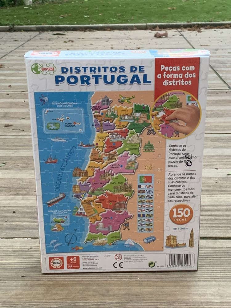 Educa Puzzle Mapa Distritos de Portugal NOVO