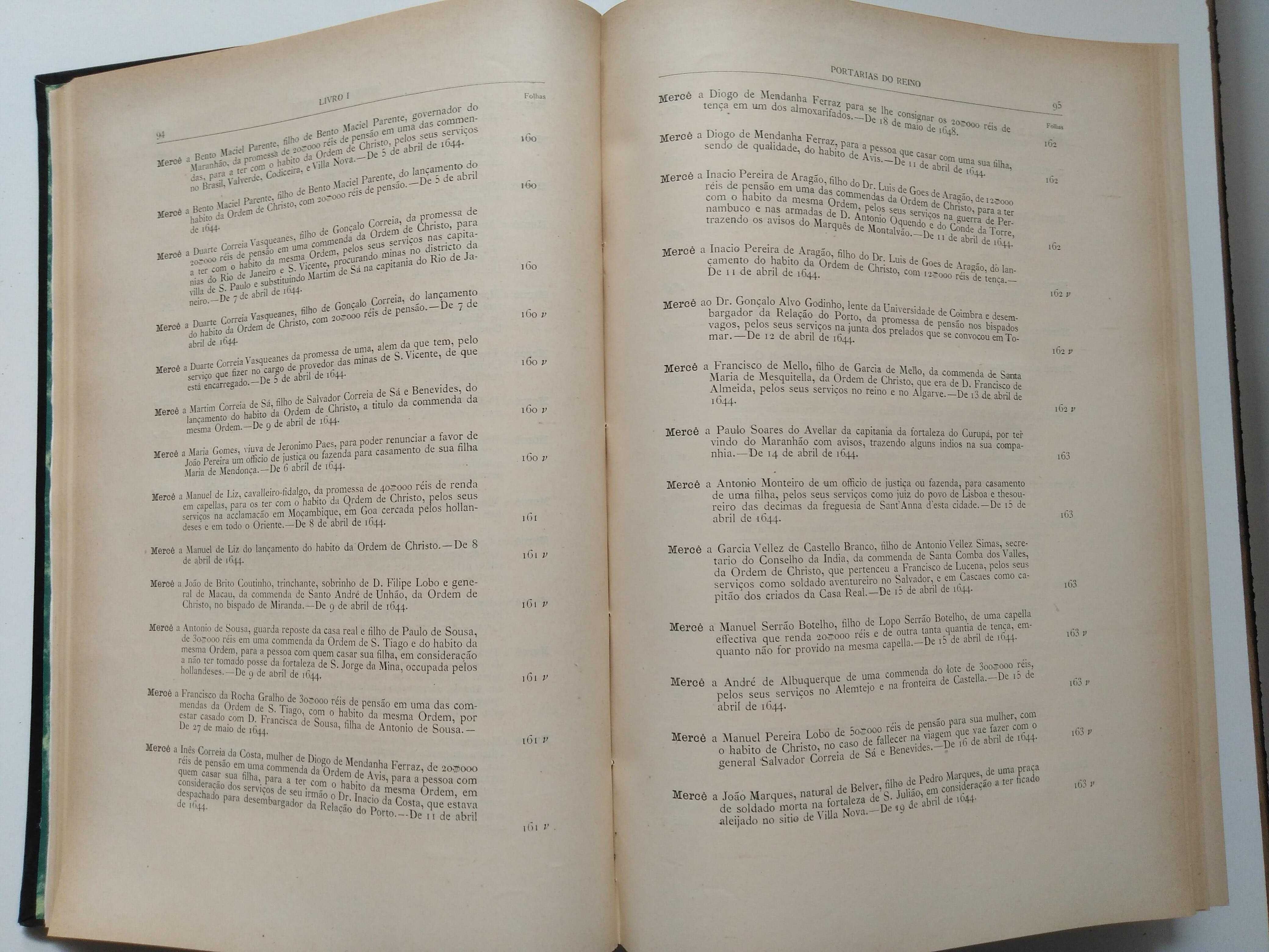 livro: "Inventário dos livros das portarias do reino" (1639 a 1664)
