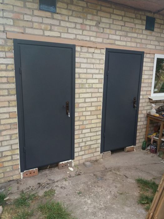 Двері від виробника! Металеві технічні тамбурні. Коричневі Антрацит