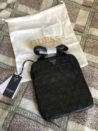 Месенджер новий GUESS сумка чорна з пильником оригінал екошкіра