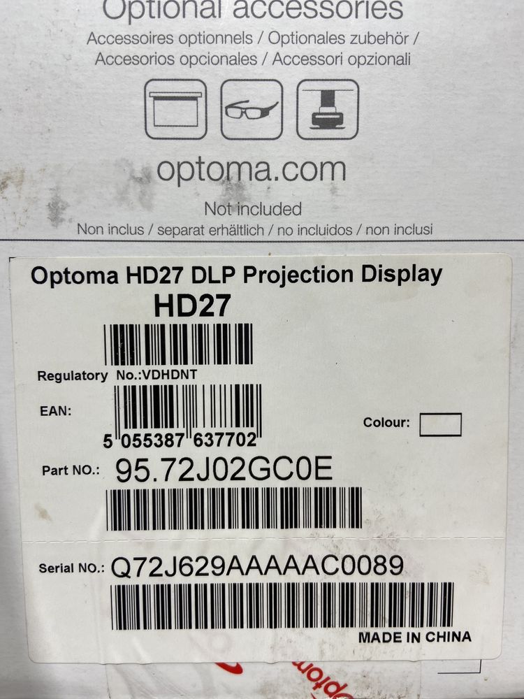 Проектор Optoma HD27 + крепление