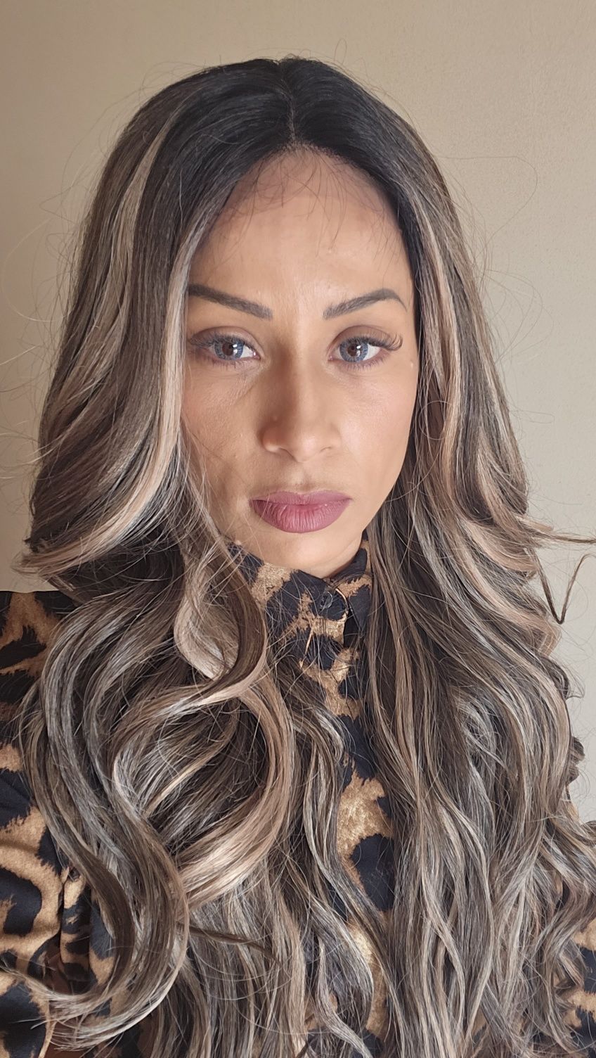 Lace front de fibra realista ao natural