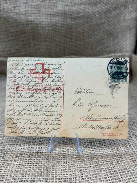 B606 pocztówka original wojsko Pruskie Kaiser feldpost 1915 ww1 LUX