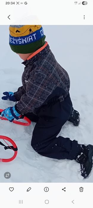 Kombinezon zimowy 116 roboczy + spodnie narciarskie 116-122