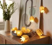 Girlanda LED papierowy łańcuch świetlny żółte tulipany Tchibo