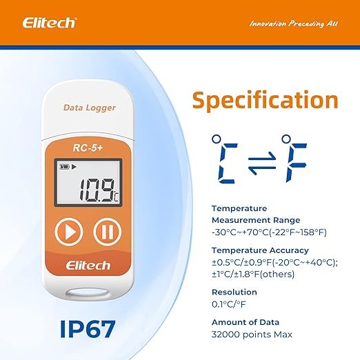 Elitech RC-5+ przenośny rejestrator temperatury usb