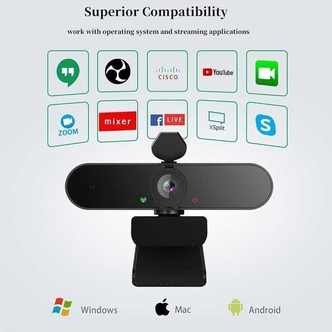 Kamera internetowa 1080P z mikrofonem do Skype, Zoom, Meeting