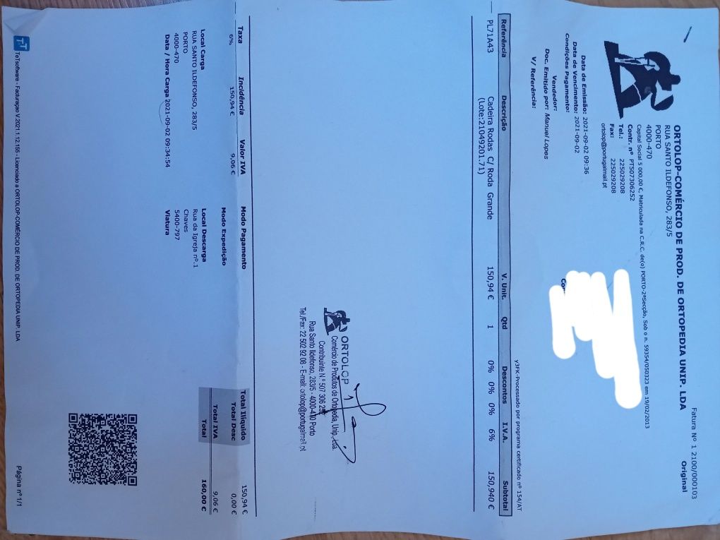 Cadeira de Rodas (NOVA) nunca usada