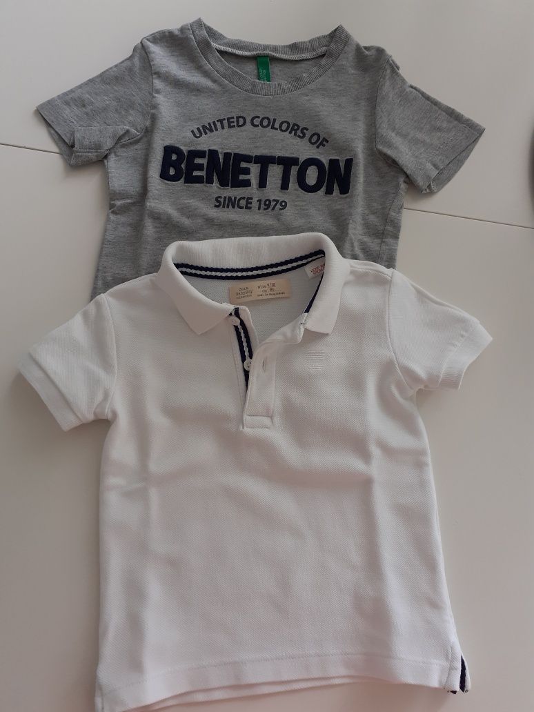 Koszulki Benetton i Zara Baby Boy na 9-12 miesięcy