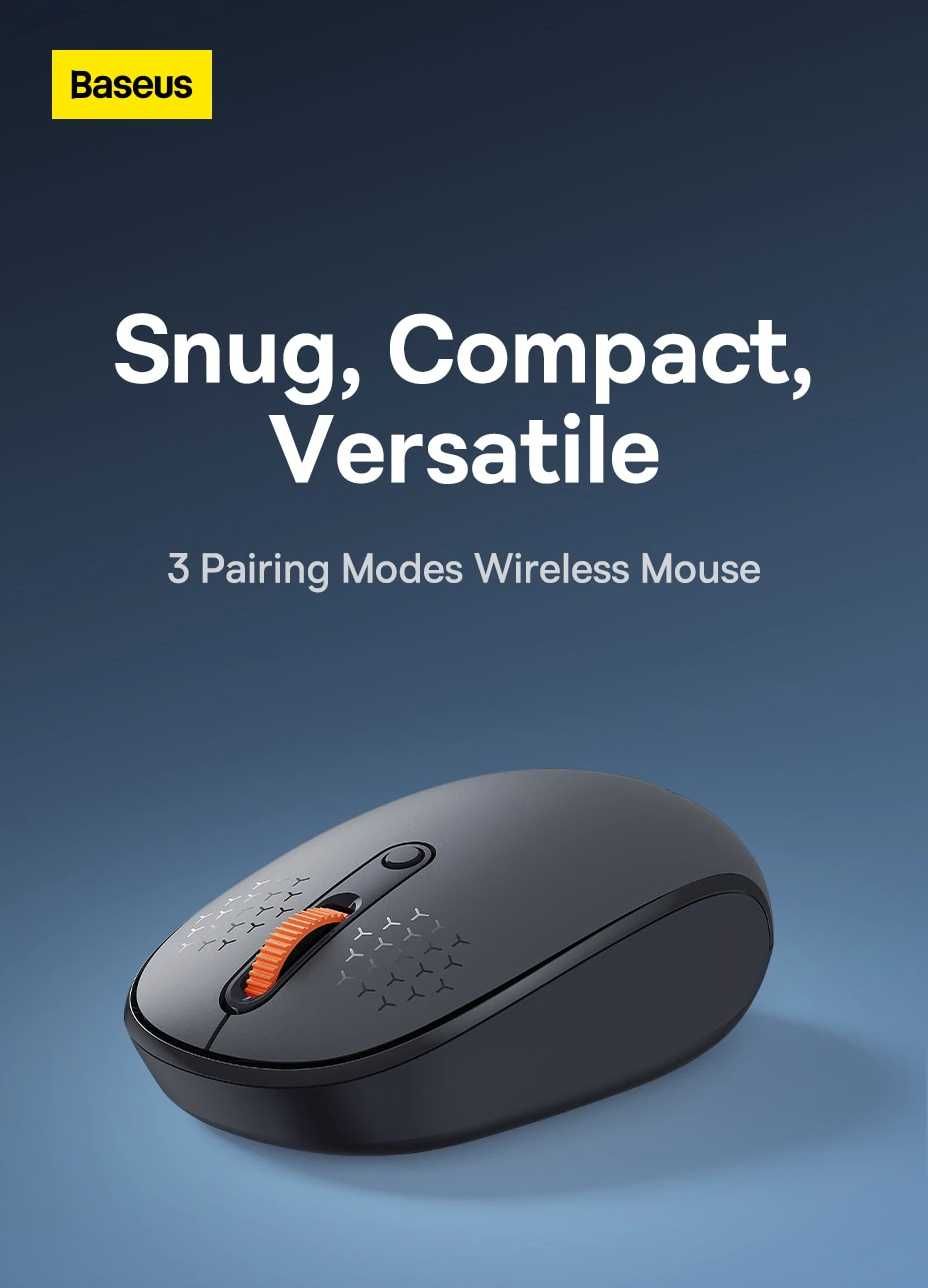 Бездротова миша BASEUS F01B Tri-Mode Wireless Mouse (2.4GHz/BT3/BT5)