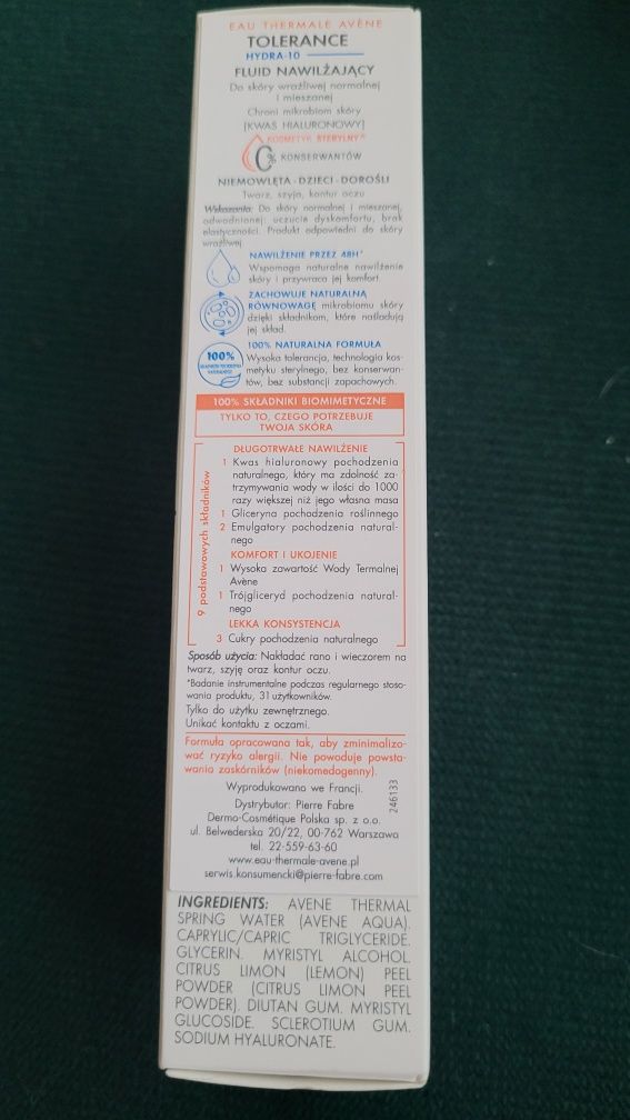 Avene Tolerance hydra 10 fluid nawilżający