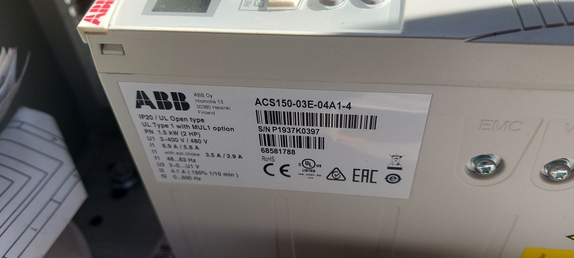 ACS150-03E-04A1-4 Преобразователь частоты ACS150 1.5кВт 3-ф/380