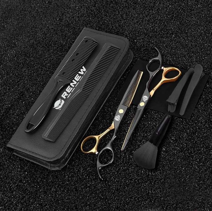 Nożyczki do strzyżenia RENEW FORCE Ostre + degażówki + peleryna