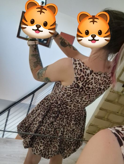 Sukienka bombka panterka