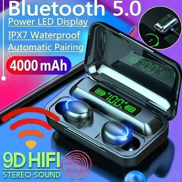 Стильні вакуумні навушники TWS BTH F9-5, бездротові Bluetooth