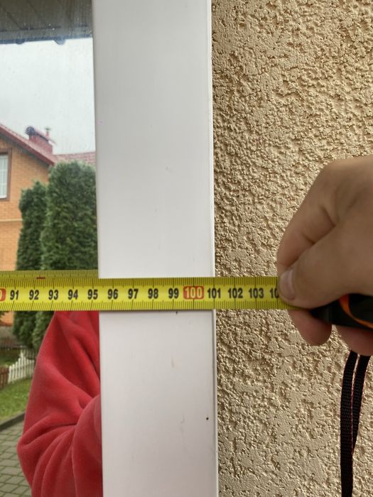 Велике дзеркало-перегородка + алюмінієва труба для шторки