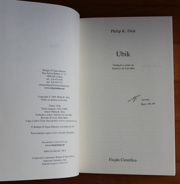 Livro "Ubik", de Philip K. Dick