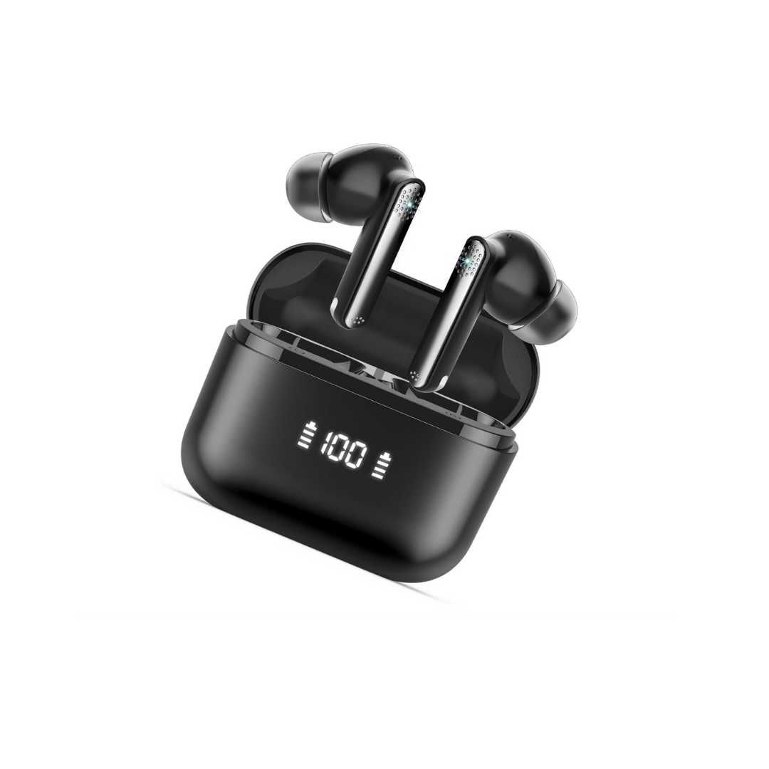 Bezprzewodowe słuchawki douszne Aptkdoe 5.3mikrofon Bluetooth Bass LED