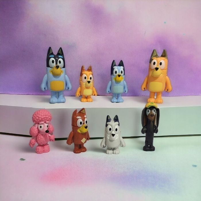 Zestaw Figurek Z Bajki Bluey & Family Rodzina Bing Przjaciele Zabawa 8