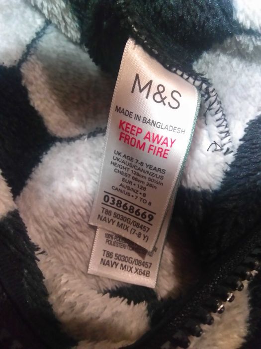 Флисовая,плюшевая пижамка-кигуруми на мальчика,Marks Spenser