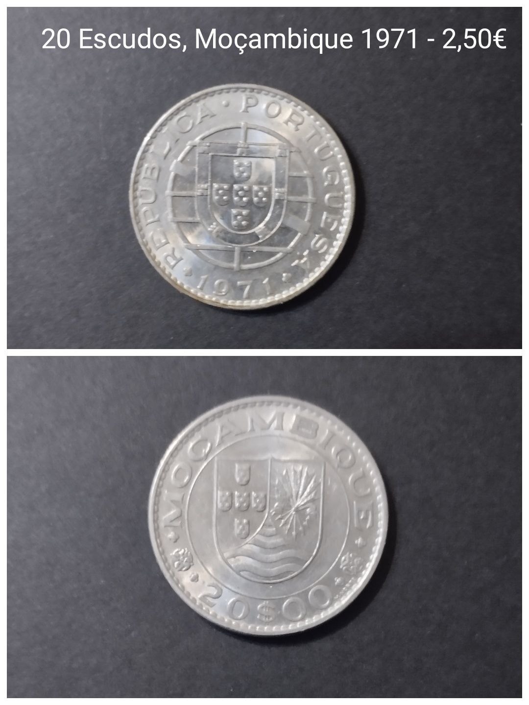 Moedas das colónias, escudos.