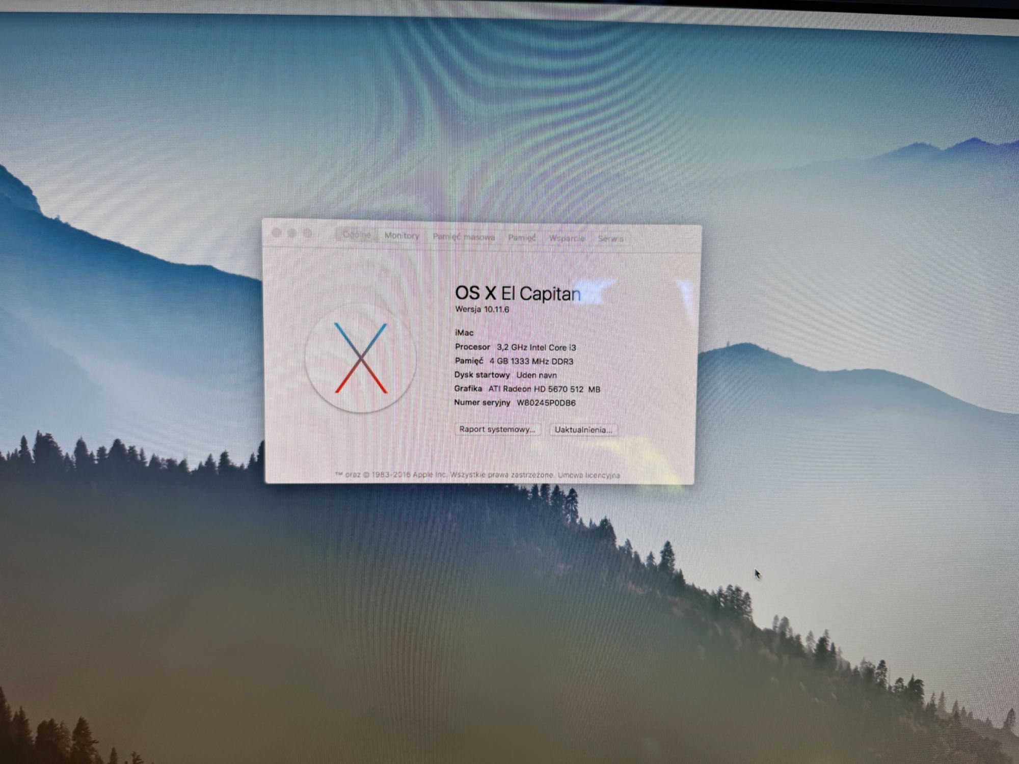 iMac 27" mid 2010 i3 3.2GHz 4/250GB Apple komputer