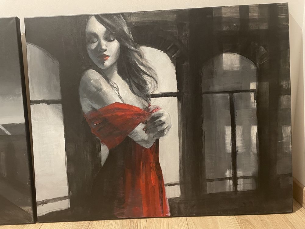2 Obrazy malowane na zamówienie roz. 81x64cm