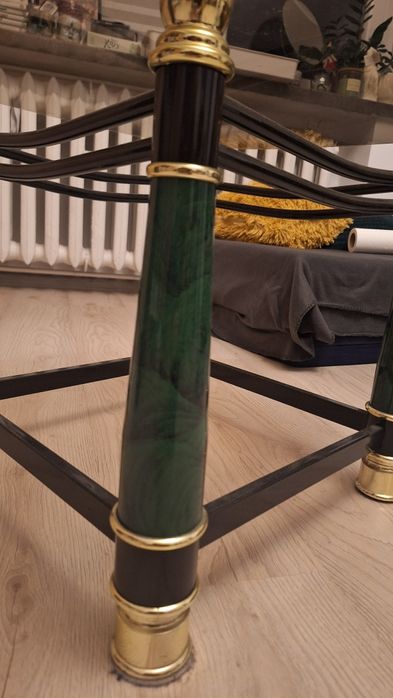 stolik ława stoliczek szklany zielony