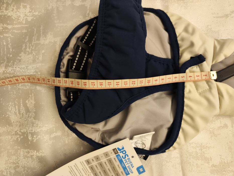 Casaco Impermeável Azul e Cinza para Cão - M