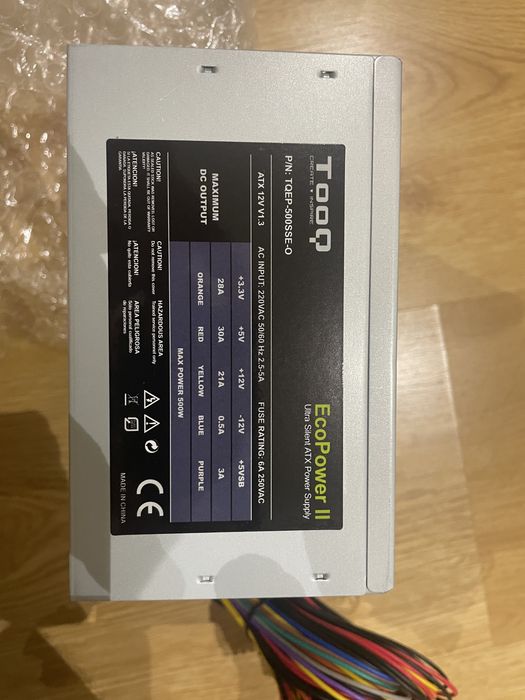 TOOQ ATX 500W Power Supply – New, Sealed64552126348163122