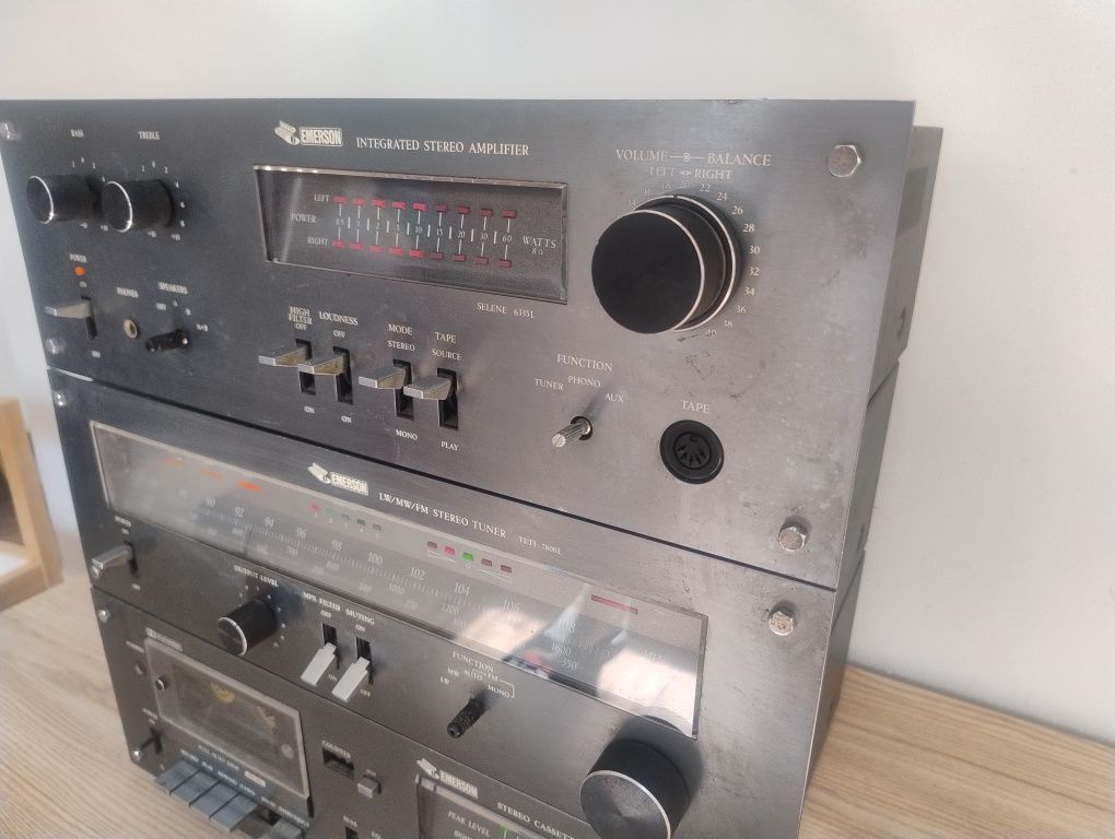 Wieża Emerson wzmacniacz 6335L tuner TETI 7800L Magnetofon 9000LM