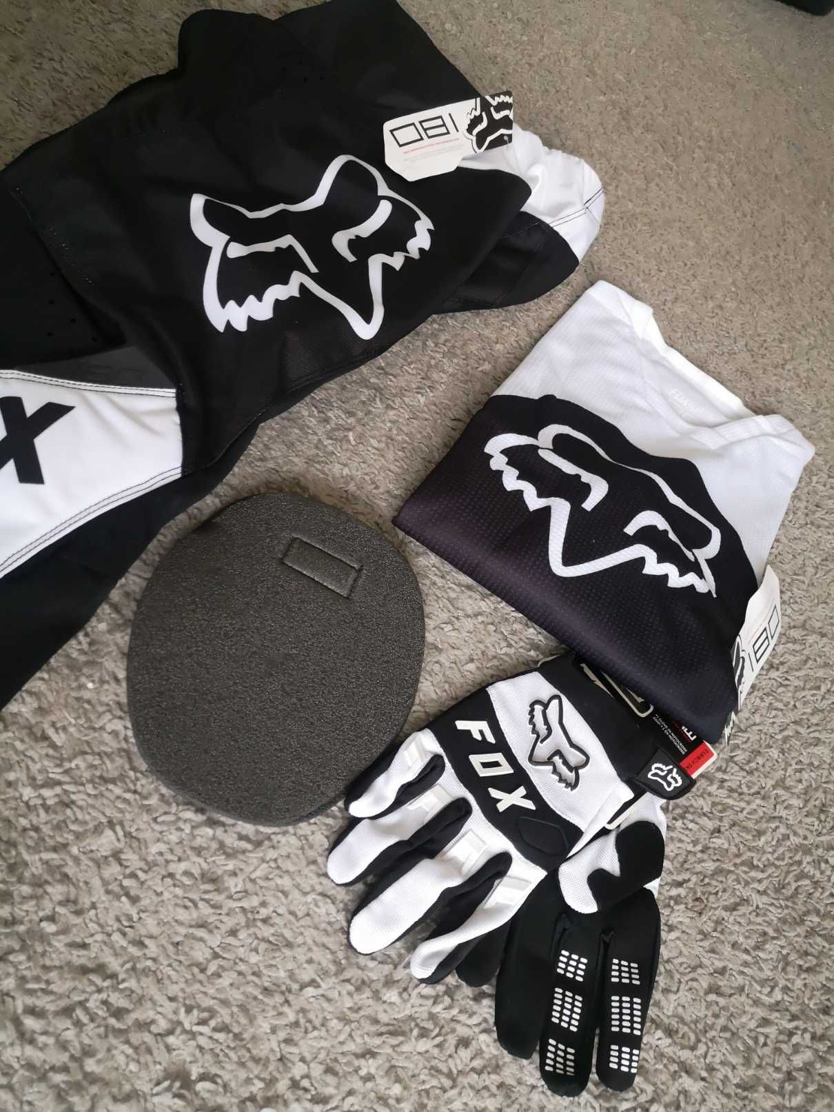 Strój FOX MX 180 (LUX Black White)(cross,quad,enduro,mtb,dh)