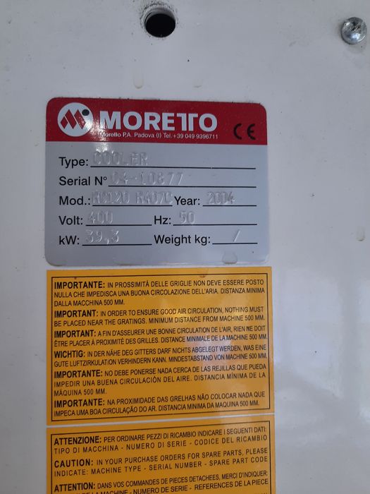 Agregat wody lodowej. Cooler Moretto RC120 Chłodziarka Chiller wody lo