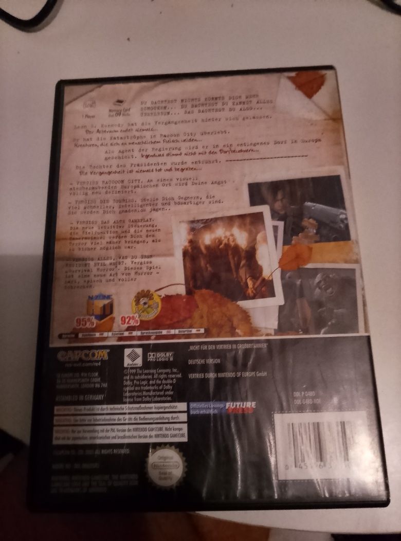 Samo pudełko resident evil 4 Nintendo Gamecube + cd2