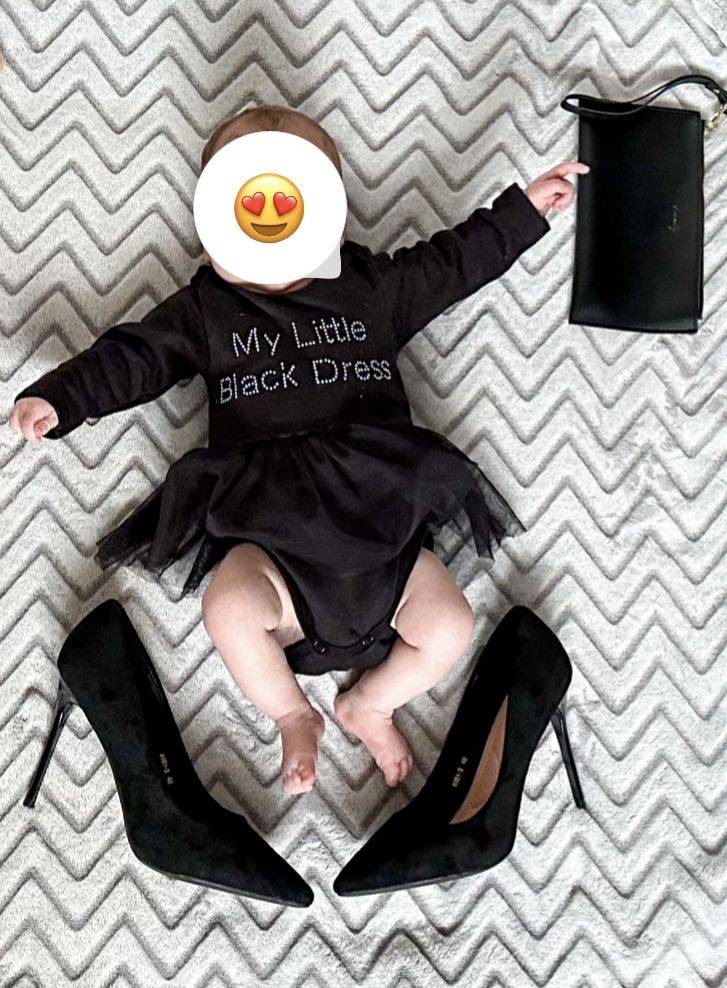 Черное платье- боди для ребенка