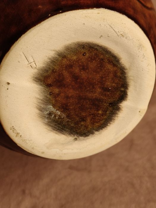 Stary ceramiczny pojemnik w kaszubskie kwiaty PRL 191