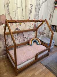 Łóżeczko łóżko domek 140x70 bukowe
