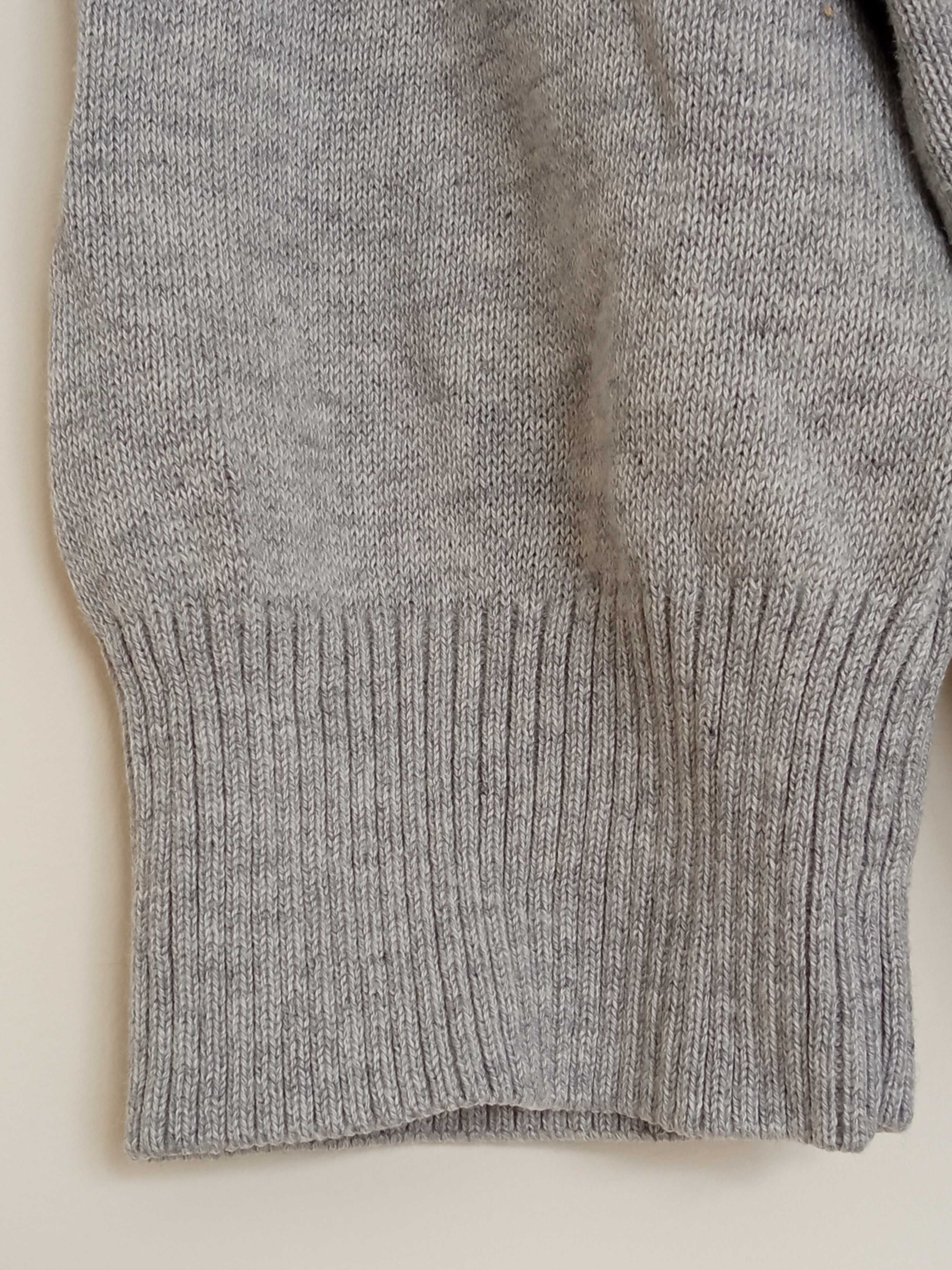 Sweter swterek damski rękaw 1/2 szary w romby serduszka George 42 M L
